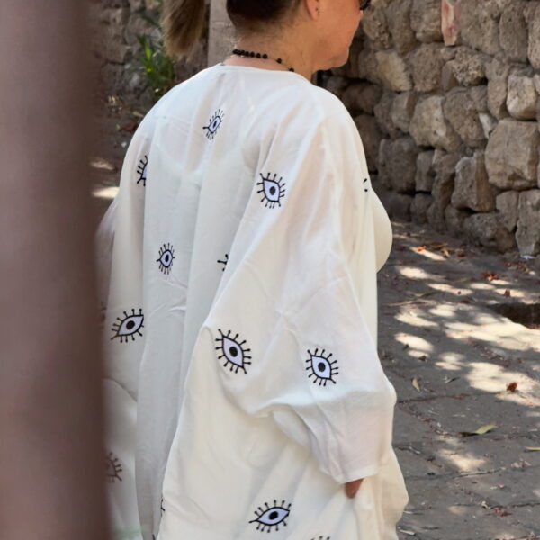 Small Evil Eye Print Abaya